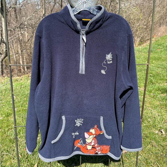 Winnie-the-Pooh Tops - Vintage Pooh Tigger 1/4 Zip Fleece Sweatshirt 1X Disney Embroidered Pullover